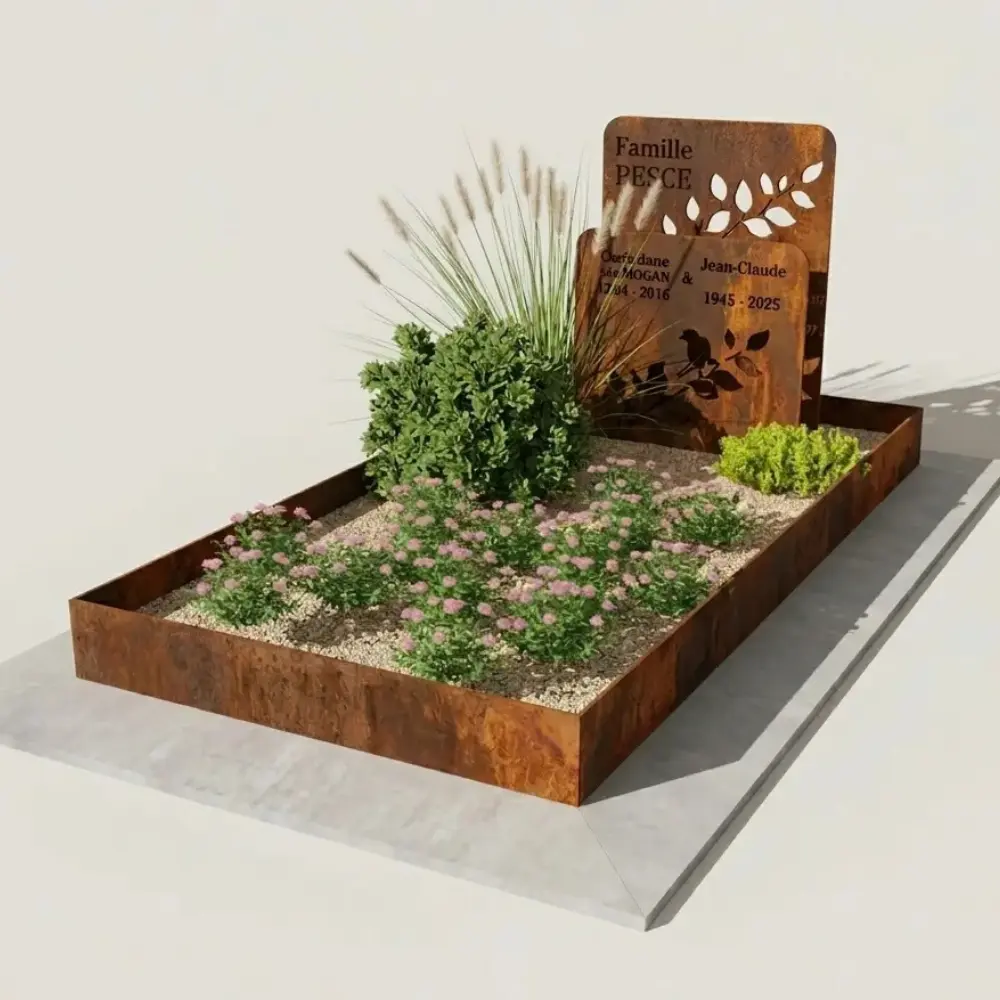 tombe-paysagere-entourage-corten-stele-oiseaux-cimelo-france